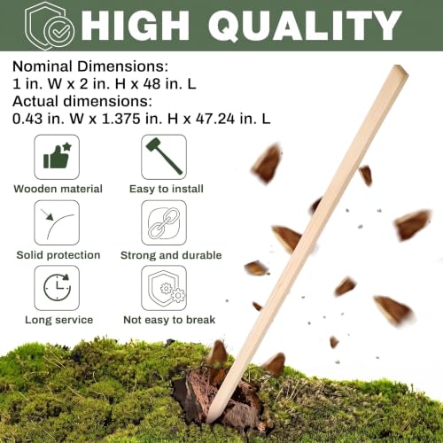 Colingmill 20 Pieces Wooden Garden Stakes 48 Inch Grade and Survey Stakes Wooden Garden and Sign Posts for Plant Support Silt Fence Yard Farm Survey Boundaries Baselines - size: 48 Inch