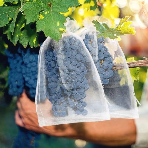 50 Pcs Fruit Protection Bags, 8×12 in Mesh Cover Nets for Tree, White - color: White, size: 8×12 in