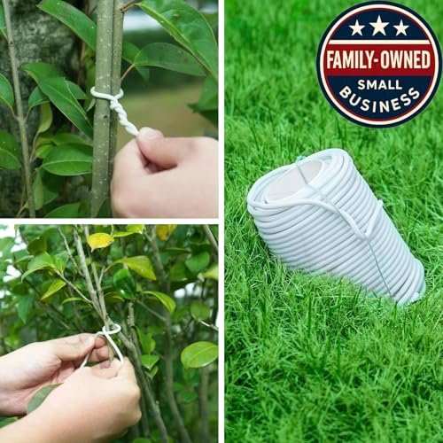 Decoroca Soft Plant Ties for Support - 65.6' Reusable Waterproof Plant Wire, Garden Twist, Office Organization and Decoration Binding(2pcs/White) - color: 2pcs White Plant Wire