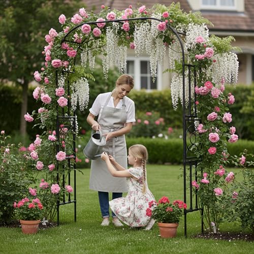 Heavy Duty Garden Arch Trellis,70.9 x 98.4 in, with Lattice - size: 70.9"W x 98.4"H
