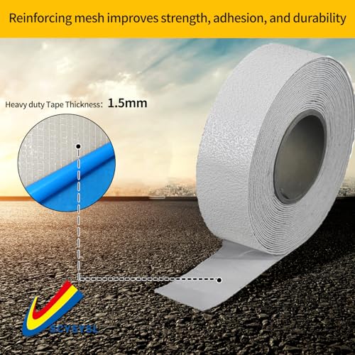 Reflective Pavement Marking Tape Slip-Resistant and Durable, Heavy-Duty Rubber Base for Outdoor Applications, Perfect for Driveways, Walkways, and Parking Areas (White, 2 Inch X 36 Feet) - color: White, size: 2 Inch X 36 Feet