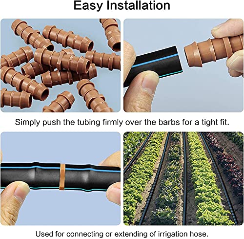 20-Pack Drip Irrigation Barbed Coupling Fittings, Fits of 1/2”, 17mm .600” ID Drip Tubing - color: 20P-Coupling