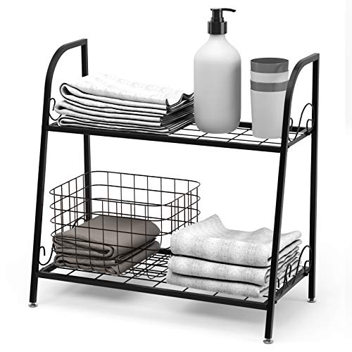 Giantex 2 Tier Metal Plant Stand, Indoor Outdoor Plant Shelf, Flower Rack Display Shelf, Flower Pots Holder with Adjustable Feet for Garden, Balcony, Living Room (2-tier (25'' x 12'' x 24.5'')) - size: 2-tier (25'' x 12'' x 24.5'')