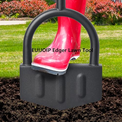 Heavy-Duty Manual Grass Edger Tool - 39 Inch Half Moon Lawn Edger with Wide Footplate. All-in-One Steel Border Edger for Landscaping, Garden Edging, Creating Trenches and Burying Irrigation Cables