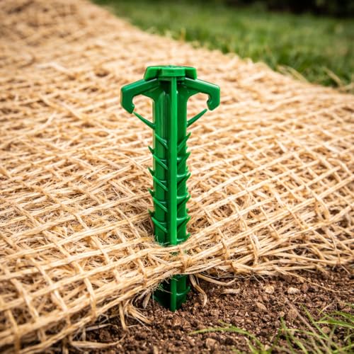 8 in Tent Stake, Landscape Stake, sod Staple for Camping, Straw Blanket, Weed Barrier, Landscape Fabric (10-Pack)