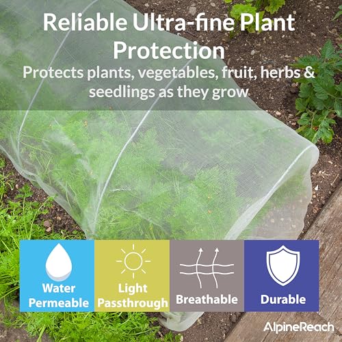 AlpineReach Garden Netting Ultra Fine Mesh 10 x 34 ft - Durable Protection Barrier Net Cover for Vegetable Plants Fruits Flowers Crops Greenhouse Row Cover Raised Bed - size: 10ft x 34ft