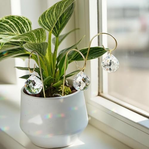 9pcs 30mm Crystal Ball Prism Suncatchers with 7.5'' Gold Trellis - style: 9pcs-Gold-30mm Crystal Ball Prism