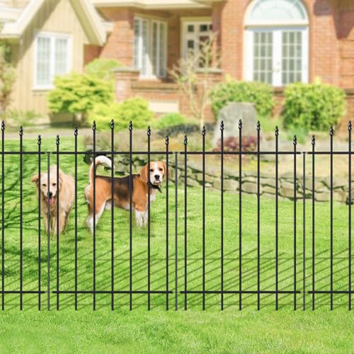 36” x 12’ No-Dig Metal Garden Fence with Stakes, Panels Fencing for Dogs - size: Roman Col 36″H x 12ft (6Panels)
