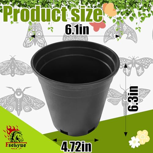 1 Gallon Nursery Pots Plastic Container Injection Molded Pot for Plants Flexible with Drainage Holes Suitable for Plants Soil Growers or Hydroponics Black 10 Pcs - size: 1 Gallon