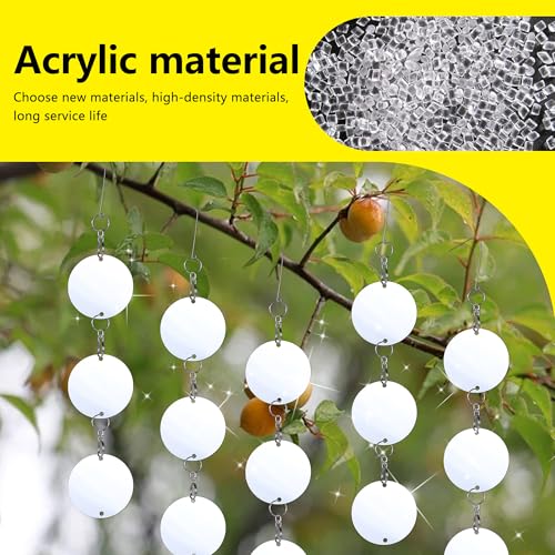 Reflective Bird Scare Discs,12 Set Double-Sided Reflectors Scare Devices,Bird Reflectors to Keep Birds Away Like Pigeon Migrant Bird,Suitable for Garden, Porch,Floor-to-Ceiling Windows - size: 12 count