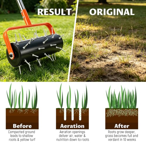 Rolling Lawn Aerator, Manual Lawn Aerator Roller Tool