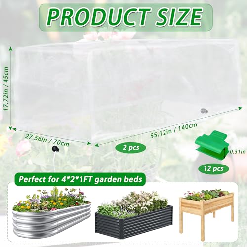 Garden Netting for Raised Beds, Plant Covers Garden Protection Bird Netting - size: 48x24x12 in