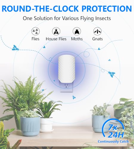 WOWCATCH Flying Insect Trap for Indoors, Plug-in Bug Catcher, 2+10 Combo - size: 2 Devices & 10 Refills