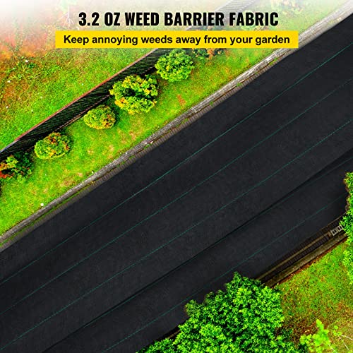 Happybuy 6.5FTx330FT Premium Weed Barrier Landscape Fabric Heavy Duty 3.2OZ, Woven Weed Control Gardening Mat, High Permeability Good for Flower Bed, Geotextile Fabric, Driveway Fabric, Ground Cover - size: 6.5FTx330FT-3.2OZ