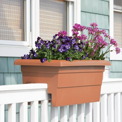 Root & Vessel Countryside Railing Planter Box, 24 Inch, Terra - color: Terra, size: 24 Inch