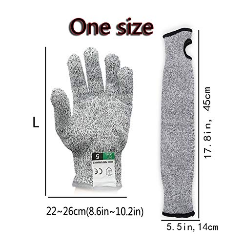 Cut Resistant Nitrile Gloves and Sleeves with EN388 Level 5 Protection - color: Black
