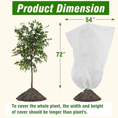 Gardzen 5-Pack Heavy Duty Plant Covers Freeze Protection, 54”×72” - size: 54” × 72”