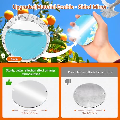 Factee Reflective Bird Scare Discs Set, 36PCS Large Double-Sided Bird Scare Device for Outside, Bird Reflectors to Keep Birds, Woodpeckers, Pigeons Away from House, Outdoor Garden, Patio and Yard - color: White
