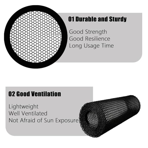 Plastic Chicken Wire Fencing 15.7IN x 66FT,Pet Barrier Netting,Durable Garden Mesh Fence Animal Barrier for Dogs, Rabbits, Poultry & Plant Protection,Black - color: Black, size: 15.7INx66FT
