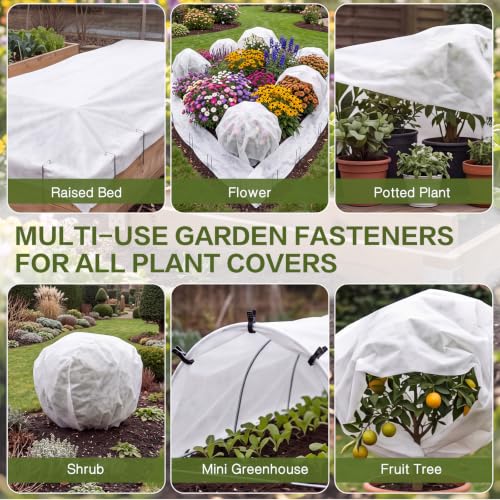 61 Pcs Plant Covers Freeze Protection Kit, 10 x 50 ft - size: 10 ft X 50 ft