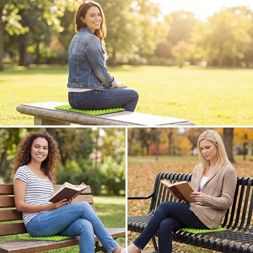 FOCHIER F Stadium Seat Pad, Foam Sitting Pad Mat, Diamond Foldable Camping Seat Cushion for Bleachers, Outdoor Hiking, Backpacking, Picnic, Fishing, Concert,Mountaineering - color: Green 1PC