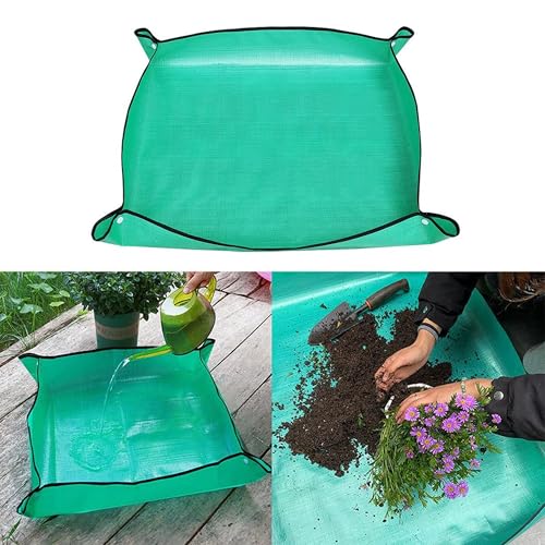 Gardening Repotting Mat for Plants - Waterproof Mat for Potting, Soil Change, Flower and Plant Care (66cm x 66cm, Green) - color: Green, size: Large