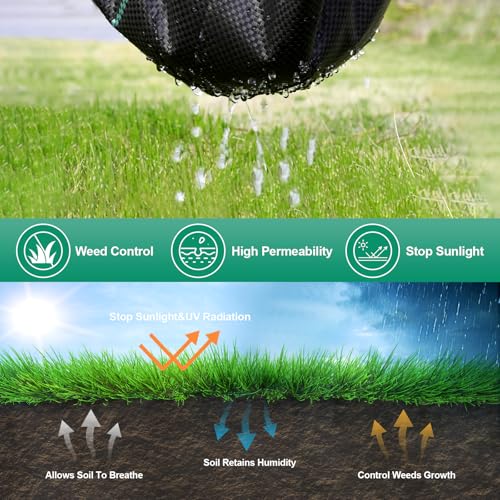 4ft x 100ft Heavy Duty Landscape Fabric - 3.2oz UV Resistant Weed Barrier Fabric, High Permeability Garden Ground Cover for Weed Control, Durable Geotextile Underlayment for Driveways & Flower Beds - size: 4ft*50ft 2Pack