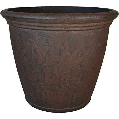 Sunnydaze Anjelica 24'' Large Plastic Planter Pot for Plants, Rust - color: Rust, size: 24 in