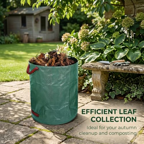 Heavy Duty 72 Gallon Reusable Garden Leaf Bags - 6 Pack Collapsible Yard Waste Sacks with 3 Reinforced Handles - Waterproof Debris Storage for Lawn, Grass, Gardening Clean-Up - 6 Pieces