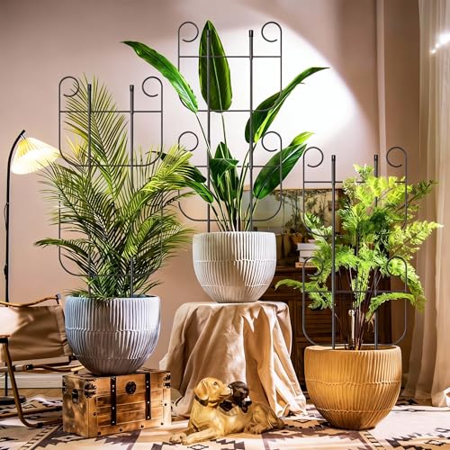 4 Pack Trellis for Climbing Plants Indoor, Expandable Small Metal Trellis for Potted Plants, Flowers Vine Ivy, Sturdy Houseplant Pothos Plant Climber Support - size: 4 Pack-15in(H)x10in(L)