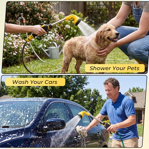 Hushee 2 Pack Garden Hose Watering Wand, 17.7 In Metal Wand, Yellow - color: Yellow