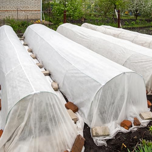 DECOHS 50 x 10 Ft Plant Sun Protection Cloth, Garden Plant Shade Cloth, Non-Woven White Light Refraction Sunshade Fabric for Protecting Plants Vegetable Rows from Direct Sunlight - color: 10 x 50 Ft-1pcs