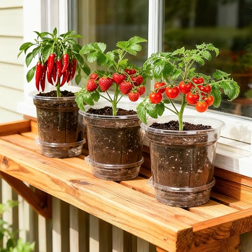 Bluepro Self Watering Pots for Indoor Plants, 6.5 Inch, 12-Pack - size: 6.5 Inch-12Pcs