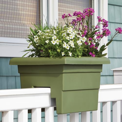Root & Vessel Countryside Railing Planter Box, 16 Inch, Sage - color: Sage, size: 16 Inch