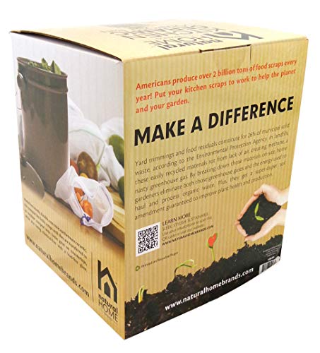 Natural Home 40629 Ceramic Compost Bin, Charcoal