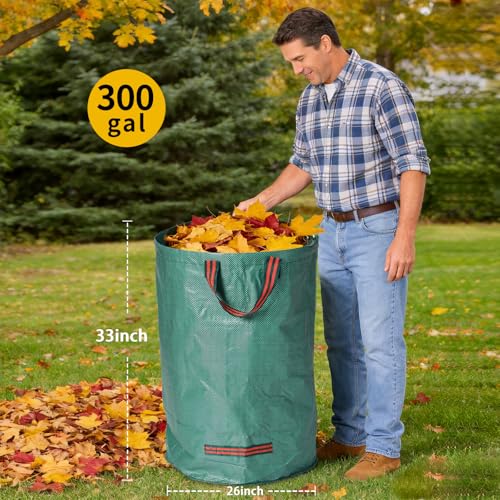 80 Gallon Reusable Yard Waste Bags, 3 Pack, Lawn and Leaf Bags