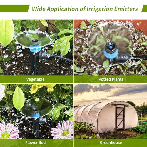 50pcs Drip Irrigation Emitters for 1/4" Drip Tubing Adjustable 360 Degree Fan Shape Water Flow Vortex Drippers for Drip Irrigation with Lock Barbed Irrigation Drip Nozzles for Flower Plants Garden - size: 50 Pcs Drip Emitters Vortex with Lock Barb