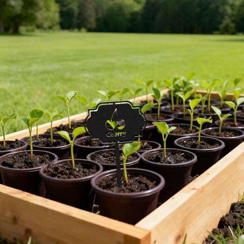 CUTHOLLOW 8PCS Fruits Vegetable Garden Plant Markers, Metal Plant Labels - style: Fruits and Vegetable