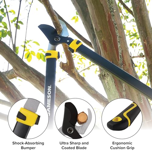 Jameson Heavy-Duty 29″ Bypass Lopper | 1-3/4″ Cutting Capacity | Non-Stick Blade | Aluminum Frame | Ergonomic Grips | Gardening & Landscaping Tool