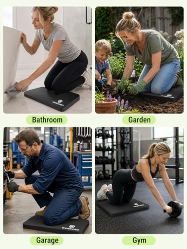 WORKPRO Extra Thick Kneeling Pad, 20 Pack, 17.5 x 11 x 1.5 in, Black - color: Black, size: 20 Pack