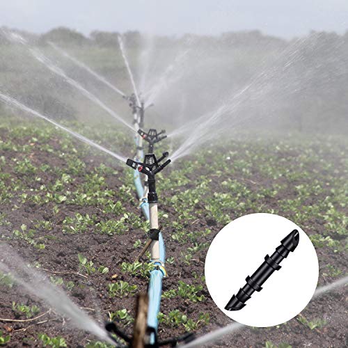 Mudder 150 Pcs Barbed Connectors for 1/4 in Drip Irrigation Tubing, Black
