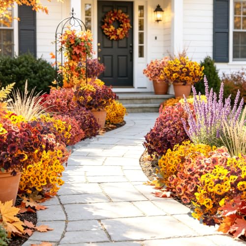16 Artificial Pansy Faux Fall Flowers Outdoor UV Resistant No Fade Yellow - color: Fall Yellow