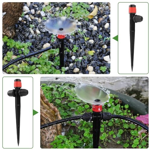 35PCS 1/4" Drip Irrigation Emitters, Kalolary Locked Irrigation Drippers - color: Red Double-head Locked Sprayer