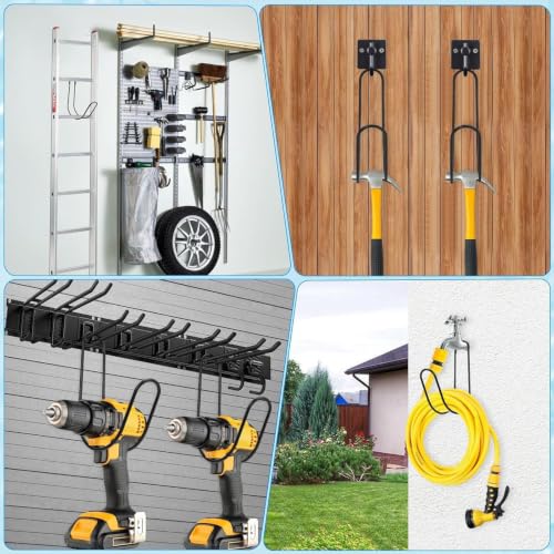 Metal Garden Hose Holder Wall Mounted Water Hose Holder for Outside Yard (1, Matt Black) - color: Mattblack
