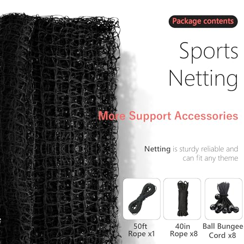 Storgem Baseball Softball Backstop Net, Heavy Duty Sports Barrier Netting - size: 15x40ft