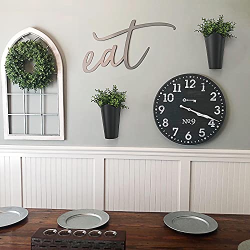 Mkono Metal Wall Planter, Hanging Vase for Flowers Plants, Set of 2, Black - color: Black