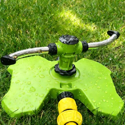 2-Arm Rotary Lawn Sprinkler with Brass Nozzle - size: 1 Pack