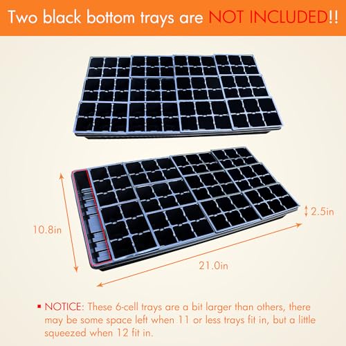 Gardzen 120 Pack 6 Cell Seed Starter Trays with Drainage Holes Black - color: Black, size: 120 Pcs