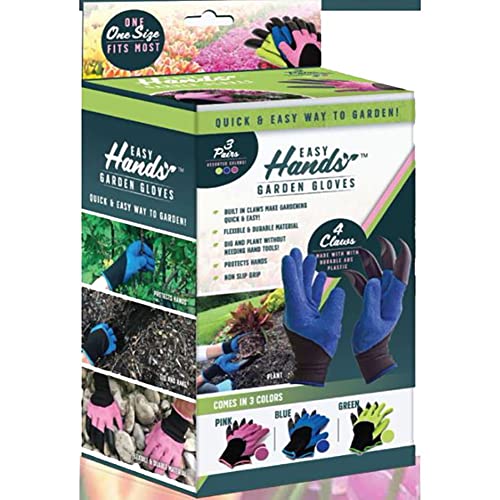 GLOV3-MC6 Easy Hands Clawed Gardening Gloves - Pack of 3