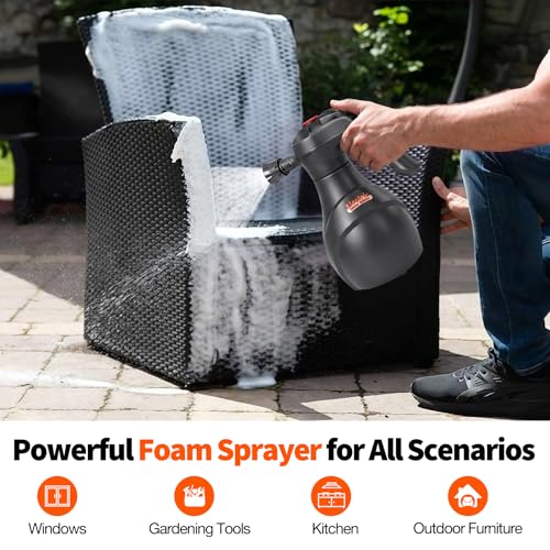 LuxBlue 68 oz Electric Foam Sprayer for Car Wash, 3000mAh Battery Powered